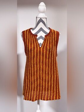 Wonderly Women’s Bossanova Bali State Of Mind Striped Knit Boho Flowy Tank Top